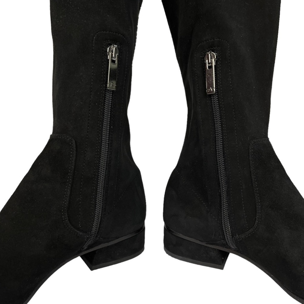 Aquatalia Luciana Women's Stretch Suede‎ Tall Boots Sz. 9 Nvy Blue - Picture 2 of 11
